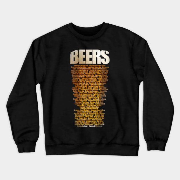 Beer types Crewneck Sweatshirt by manuvila